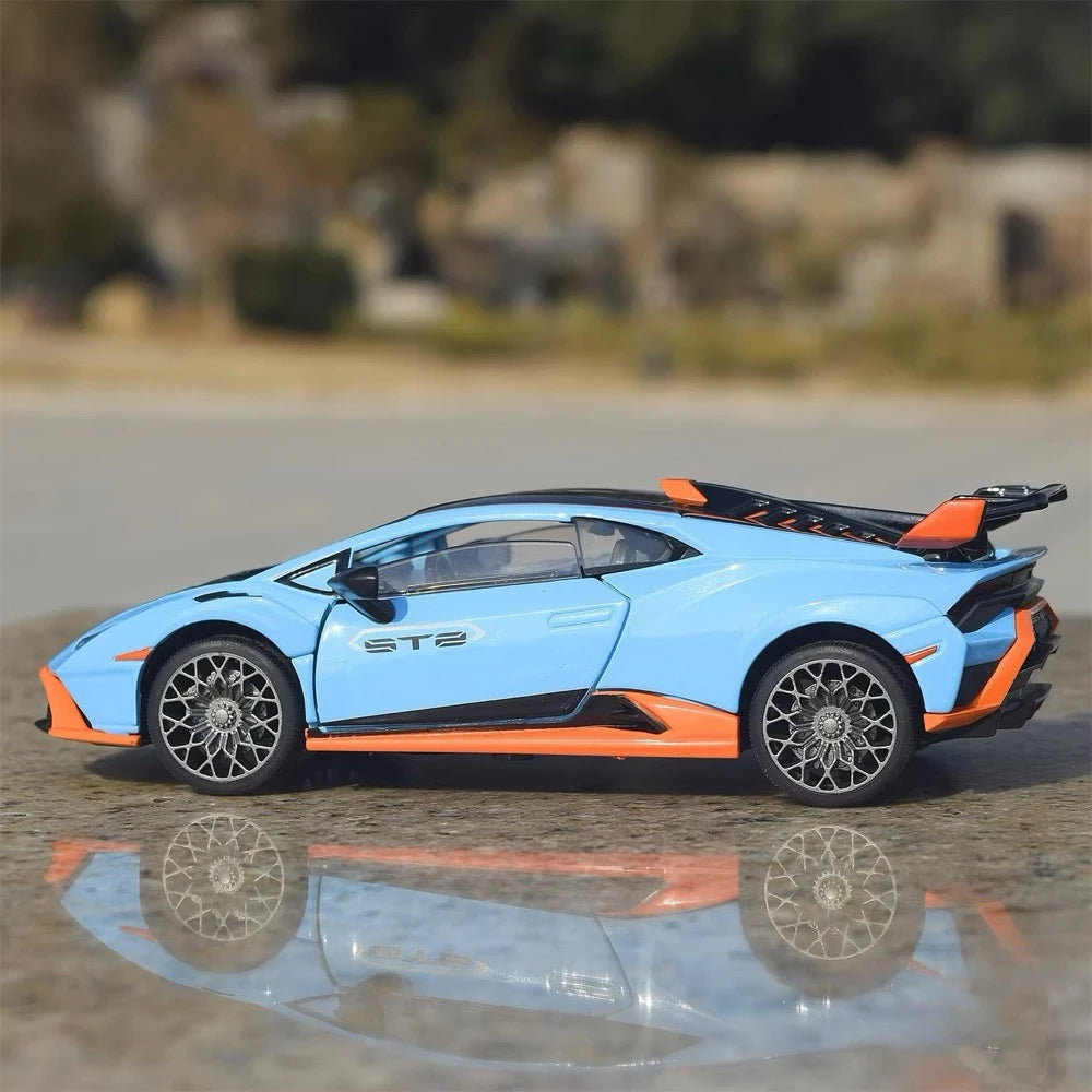 [TOY] 1:32 Lamborghini 2023 Huracan STO Blue Model Car Die-Cast