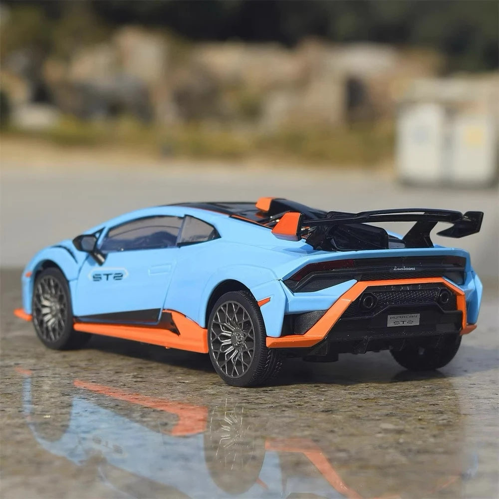 [TOY] 1:32 Lamborghini 2023 Huracan STO bleu voiture miniature Die-Cast