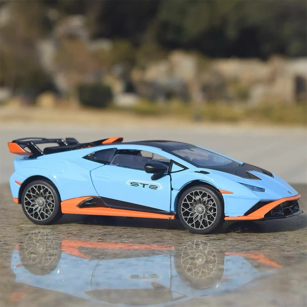 [TOY] 1:32 Lamborghini 2023 Huracan STO bleu voiture miniature Die-Cast