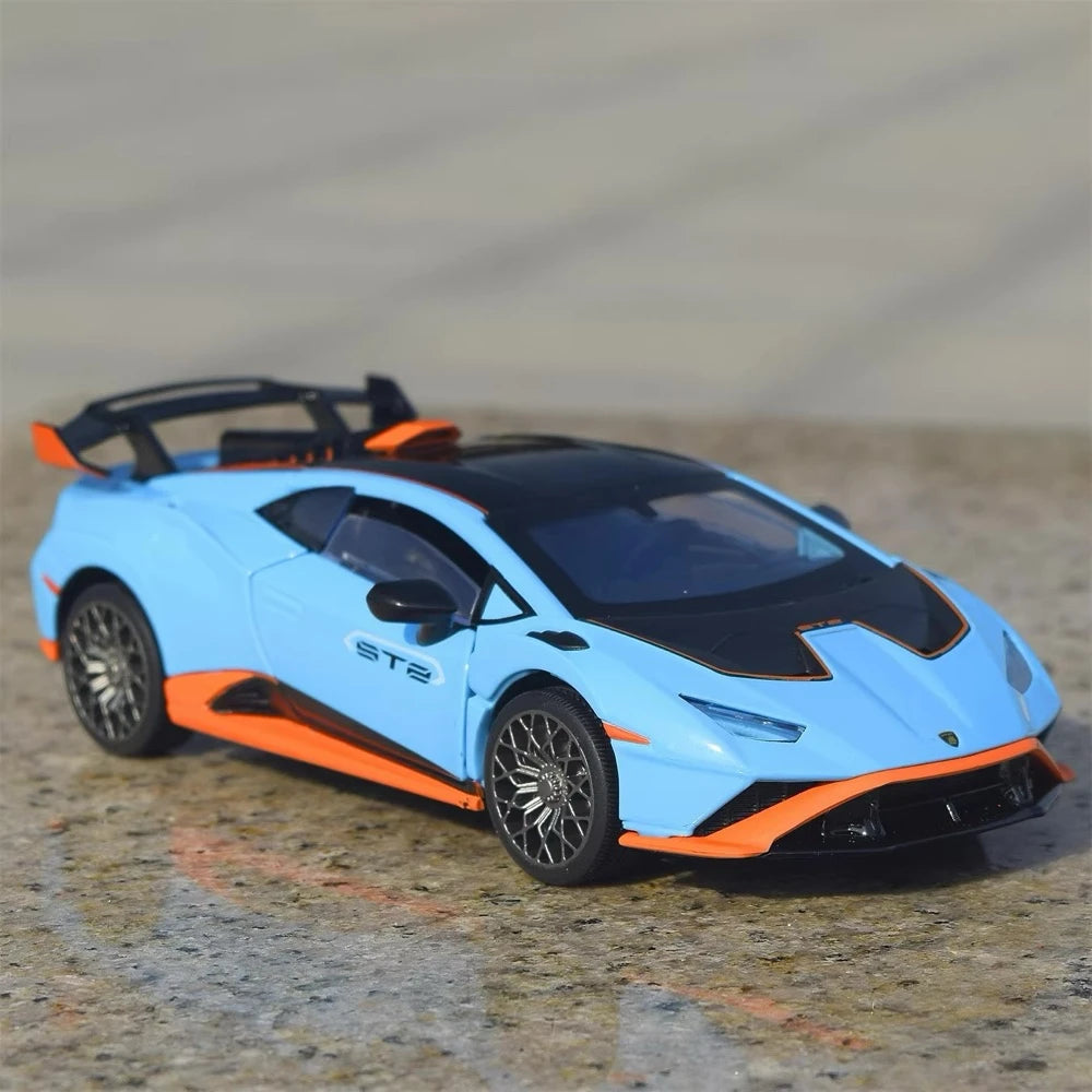 [TOY] 1:32 Lamborghini 2023 Huracan STO bleu voiture miniature Die-Cast