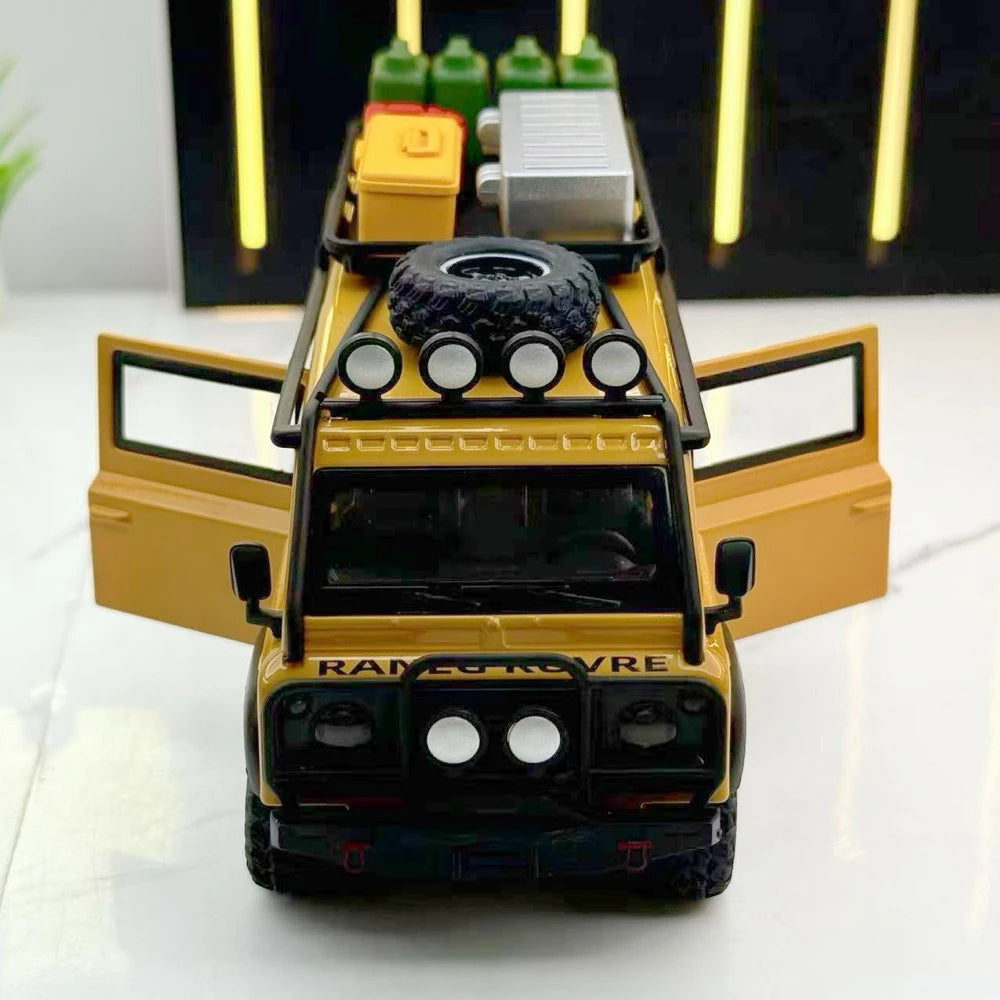 [TOY] 1:32 Land Rover 1990 Defender Van giallo modellino di auto Die-Cast