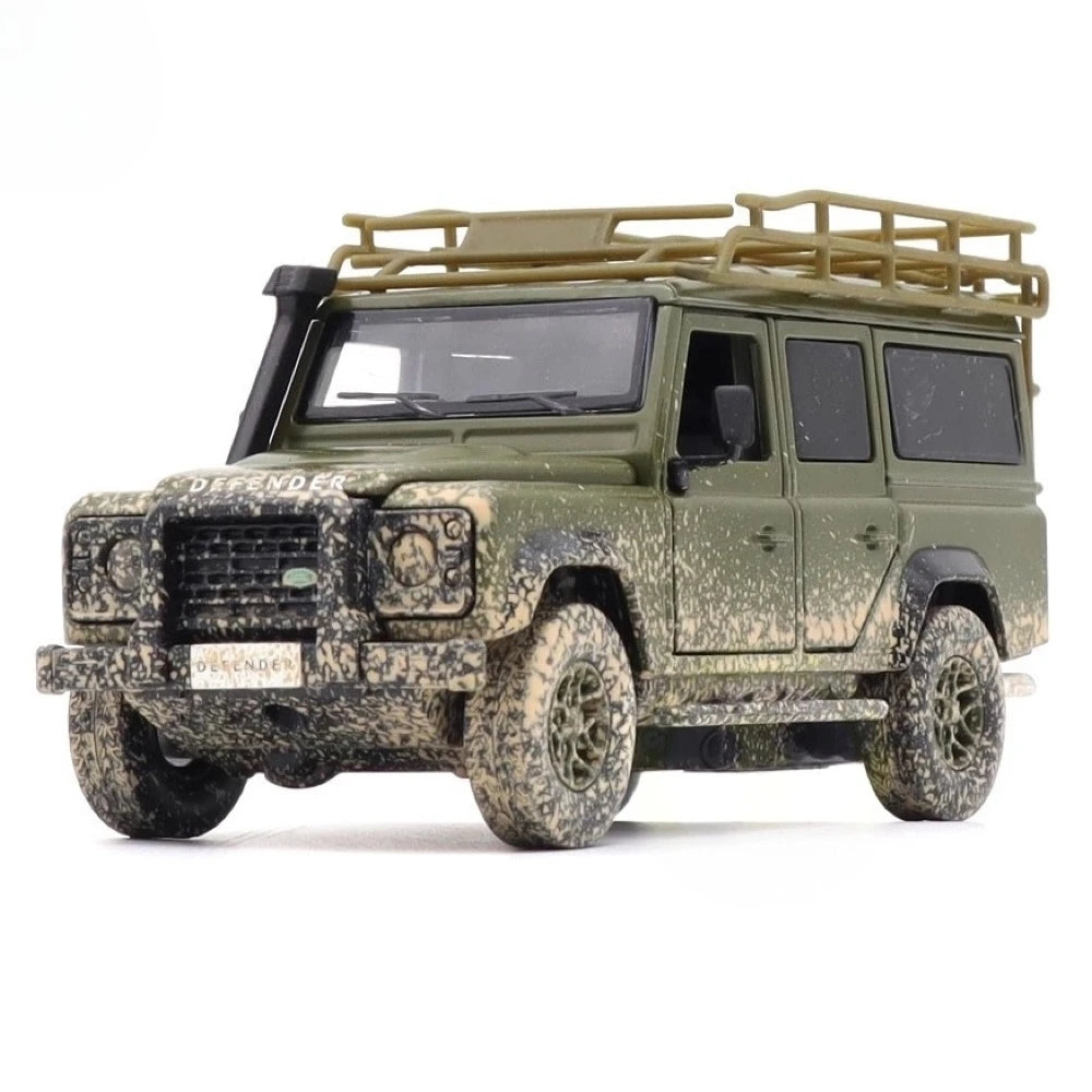 [TOY] 1:32 Land Rover 2017 Defender 110 Green Dirty Model Car Die-Cast