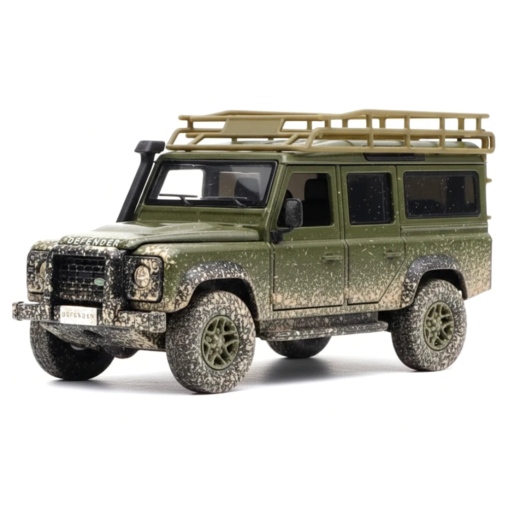 [TOY] 1:32 Land Rover 2017 Defender 110 Green Dirty Model Car Die-Cast