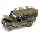[TOY] 1:32 Land Rover 2017 Defender 110 Green Dirty Model Car Die-Cast