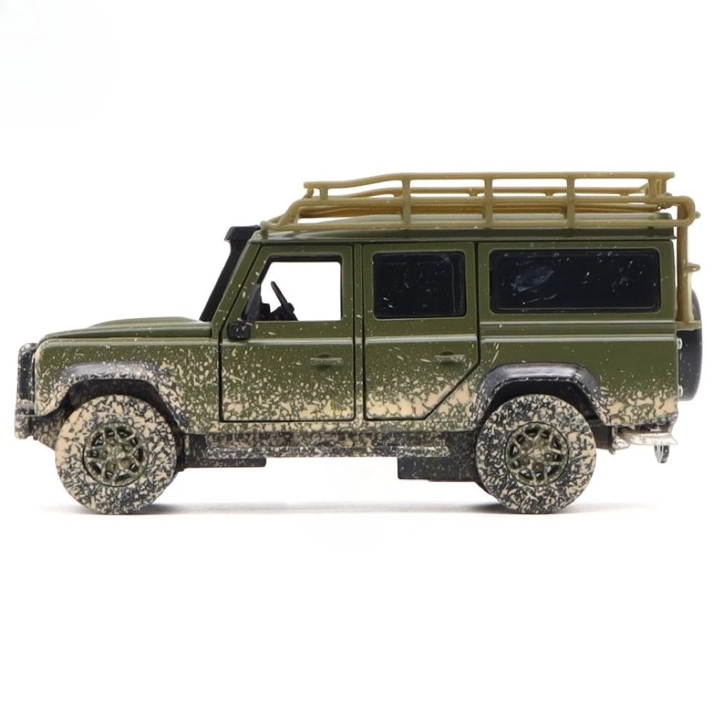 [TOY] 1:32 Land Rover 2017 Defender 110 Green Dirty Model Car Die-Cast