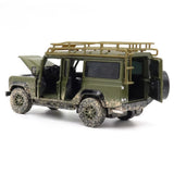 [TOY] 1:32 Land Rover 2017 Defender 110 Green Dirty Model Car Die-Cast
