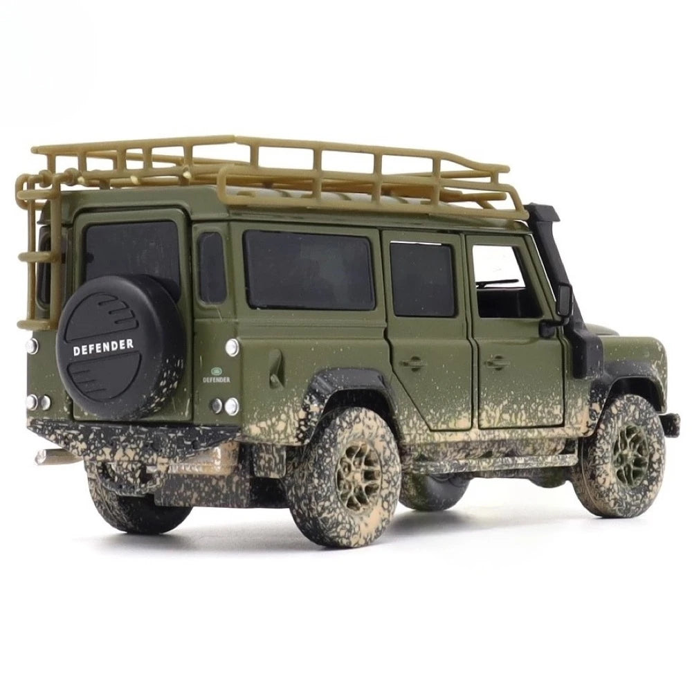 [TOY] 1:32 Land Rover 2017 Defender 110 Green Dirty Model Car Die-Cast