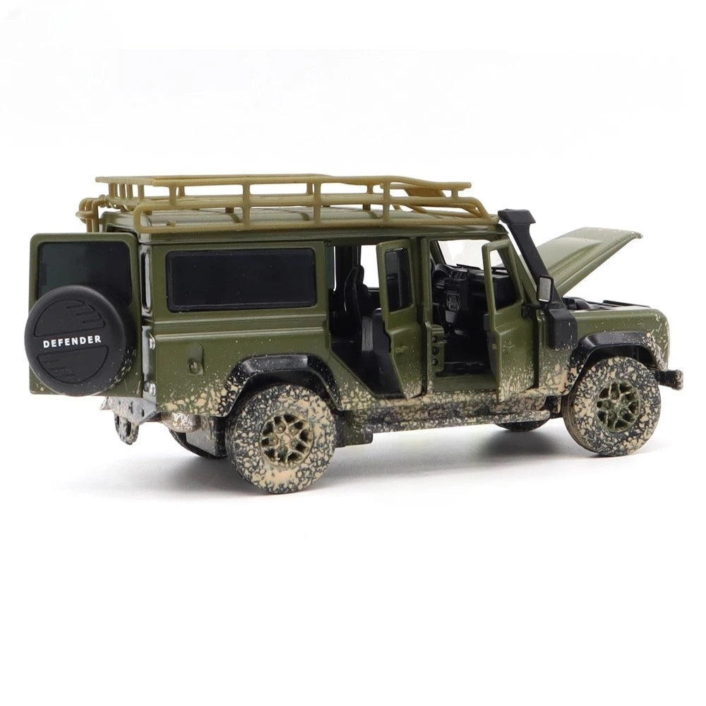 [TOY] 1:32 Land Rover 2017 Defender 110 Green Dirty Model Car Die-Cast