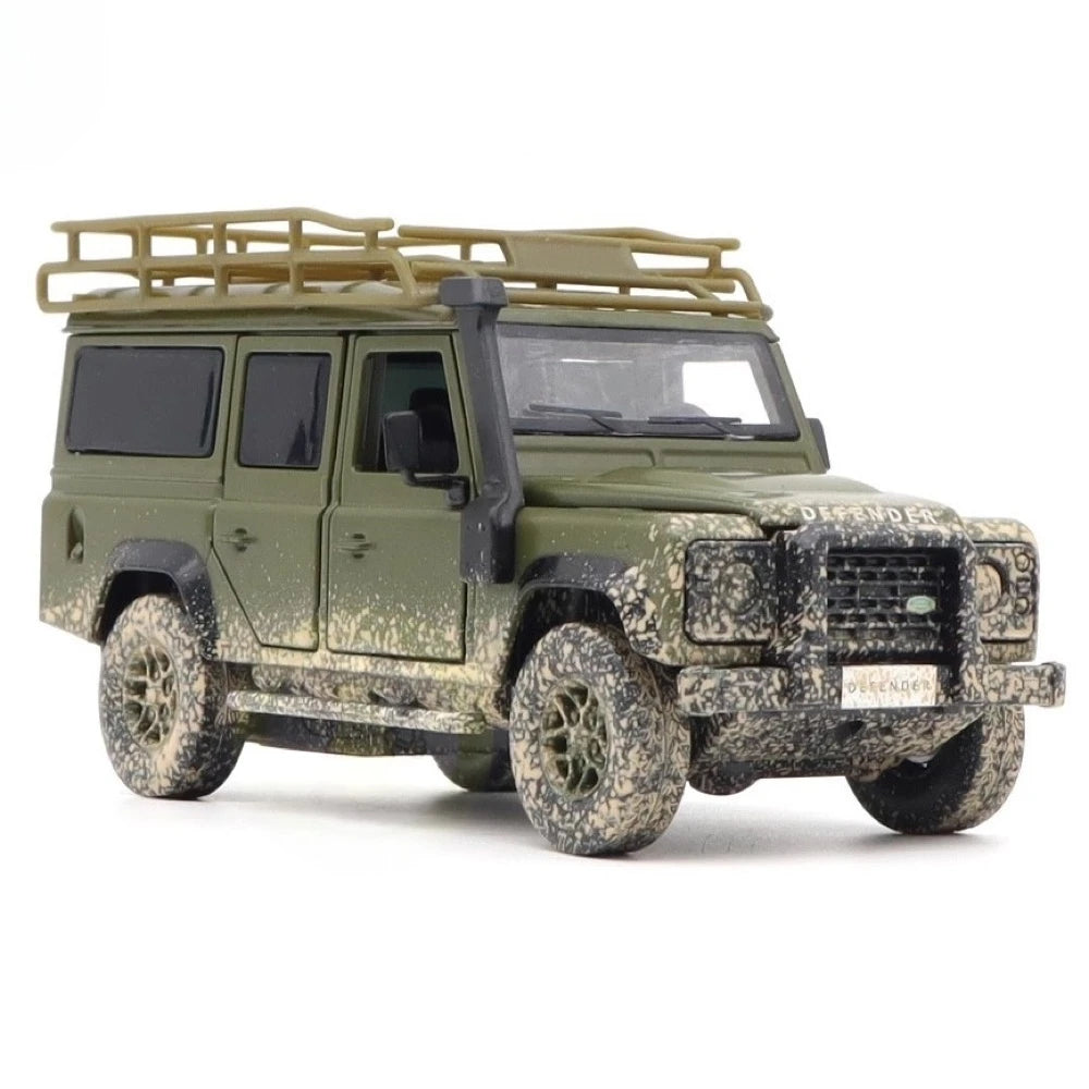 [TOY] 1:32 Land Rover 2017 Defender 110 Green Dirty Model Car Die-Cast