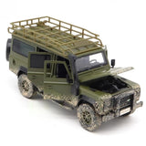 [TOY] 1:32 Land Rover 2017 Defender 110 Green Dirty Model Car Die-Cast