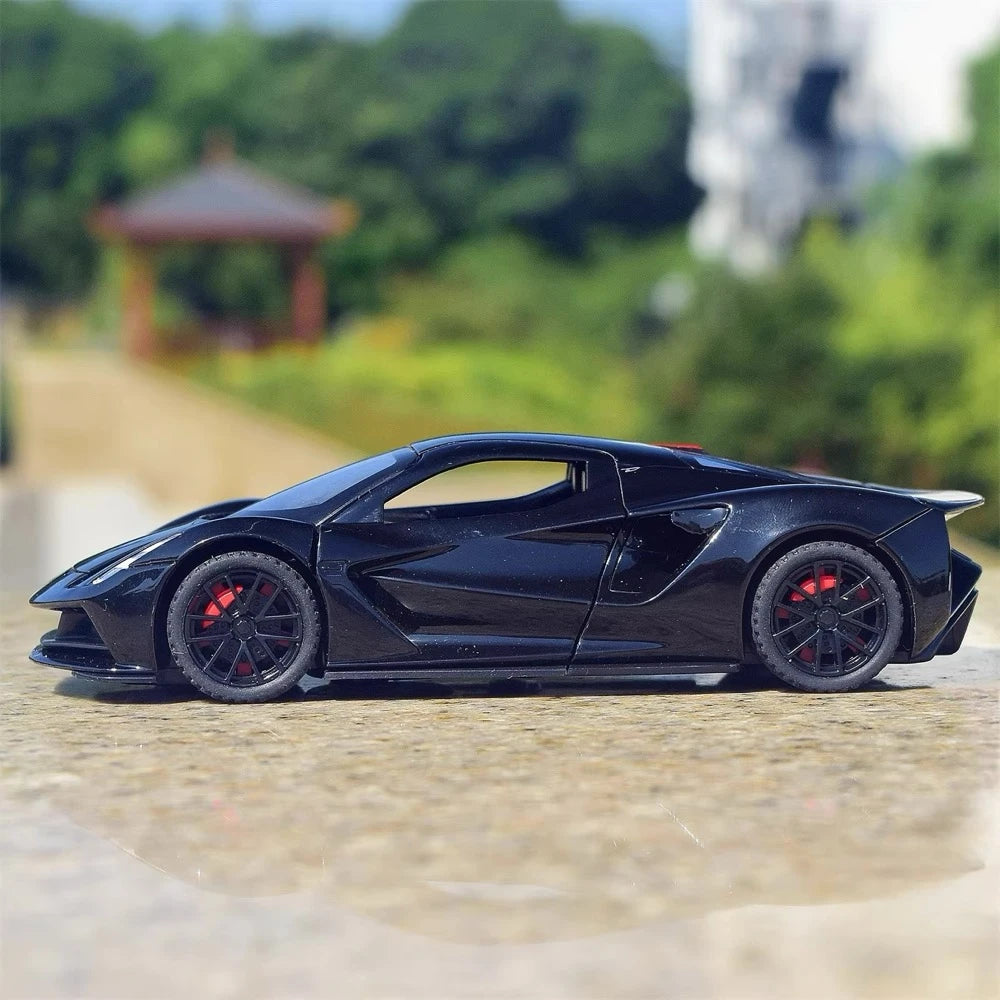 [TOY] 1:32 Lotus 2019 Evija nero modellino di auto Die-Cast