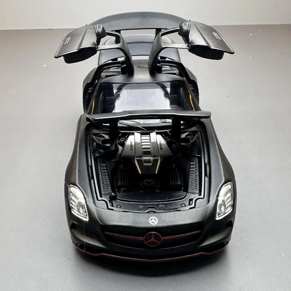 [TOY] 1:32 Mercedes-AMG 2010 SLS svart modellbil Die-Cast