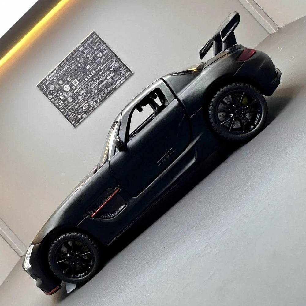 [TOY] 1:32 Mercedes-AMG 2010 SLS svart modellbil Die-Cast