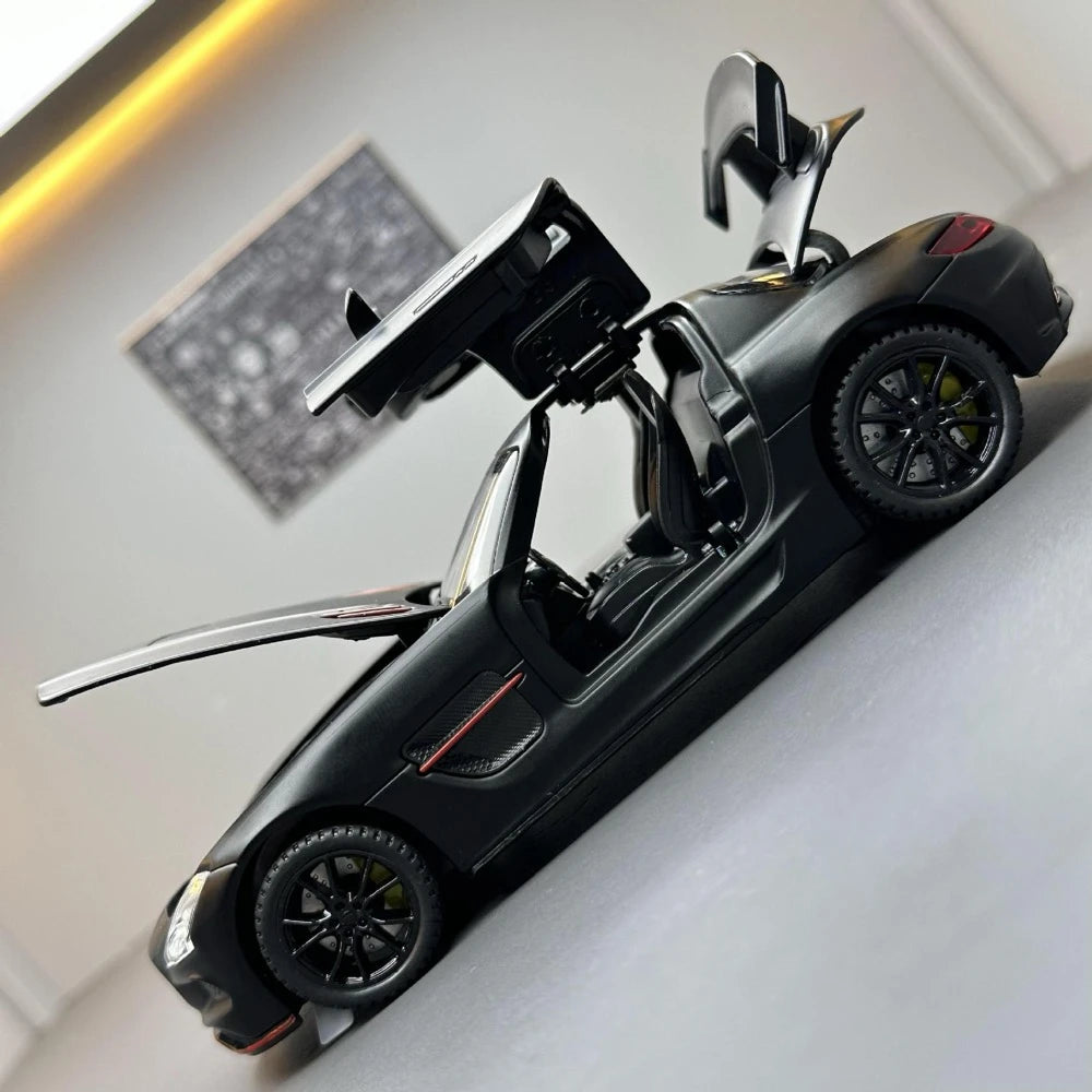 [TOY] 1:32 Mercedes-AMG 2010 SLS svart modellbil Die-Cast
