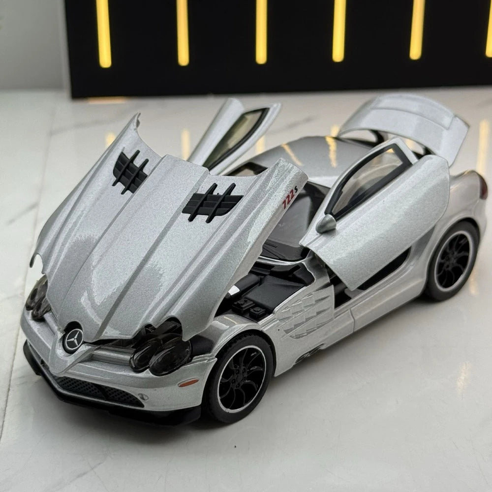 [TOY] 1:32 Mercedes-Benz 2003 SLR McLaren Silver Model Car Die-Cast