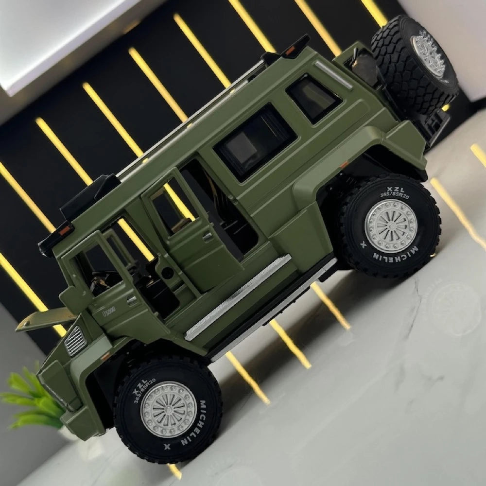 [TOY] 1:32 Mercedes-Unimog 2012 Nomadism U5000 verde modellino di auto Die-Cast