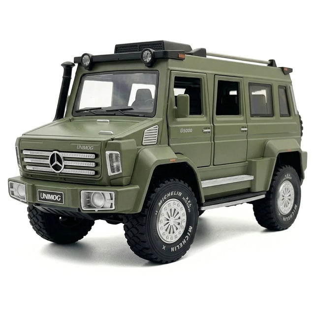 [TOY] 1:32 Mercedes-Unimog 2012 Nomadism U5000 groen modelauto Die-Cast