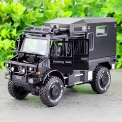 [TOY] 1:32 Mercedes-Unimog 2013 Nomadism U4000 RV Black Model Car Die-Cast