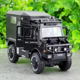 [TOY] 1:32 Mercedes-Unimog 2013 Nomadism U4000 RV Black Model Car Die-Cast