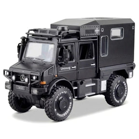 [TOY] 1:32 Mercedes-Unimog 2013 Nomadism U4000 RV Black Model Car Die-Cast