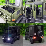 [TOY] 1:32 Mercedes-Unimog 2013 Nomadism U4000 RV grön modellbil Die-Cast