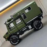 [TOY] 1:32 Mercedes-Unimog 2013 Nomadism U4000 RV grön modellbil Die-Cast