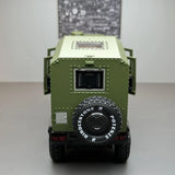 [TOY] 1:32 Mercedes-Unimog 2013 Nomadism U4000 RV grön modellbil Die-Cast