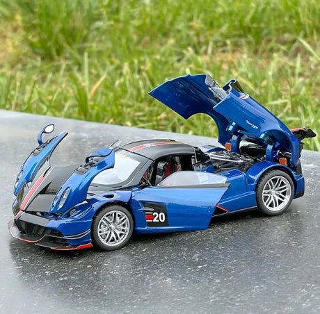 [TOY] 1:32 Pagani 2016 Huayra BC blå modellbil Die-Cast