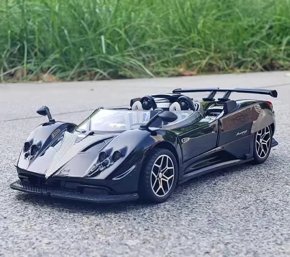 [TOY] 1:32 Pagani 2018 Zonda HP Barchetta svart modellbil Die-Cast