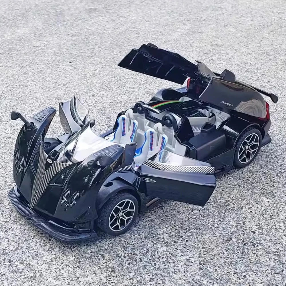 [TOY] 1:32 Pagani 2018 Zonda HP Barchetta svart modellbil Die-Cast