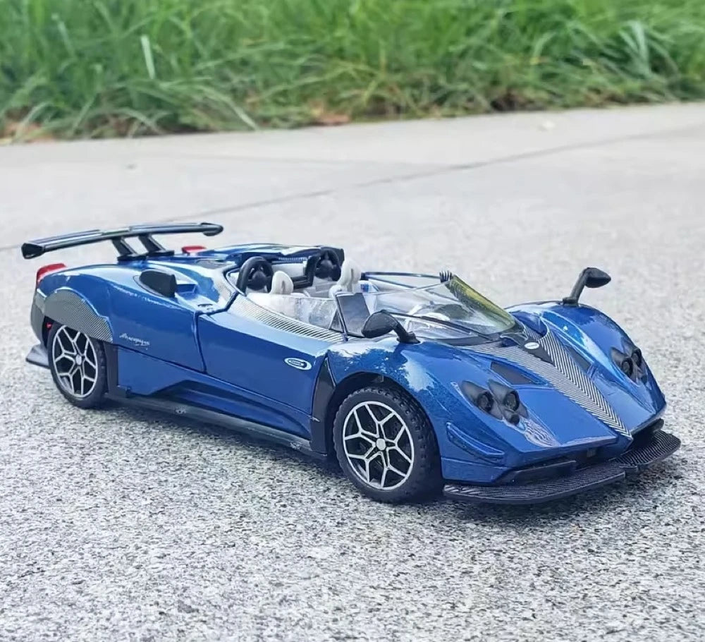 [TOY] 1:32 Pagani 2018 Zonda HP Barchetta blå modellbil Die-Cast