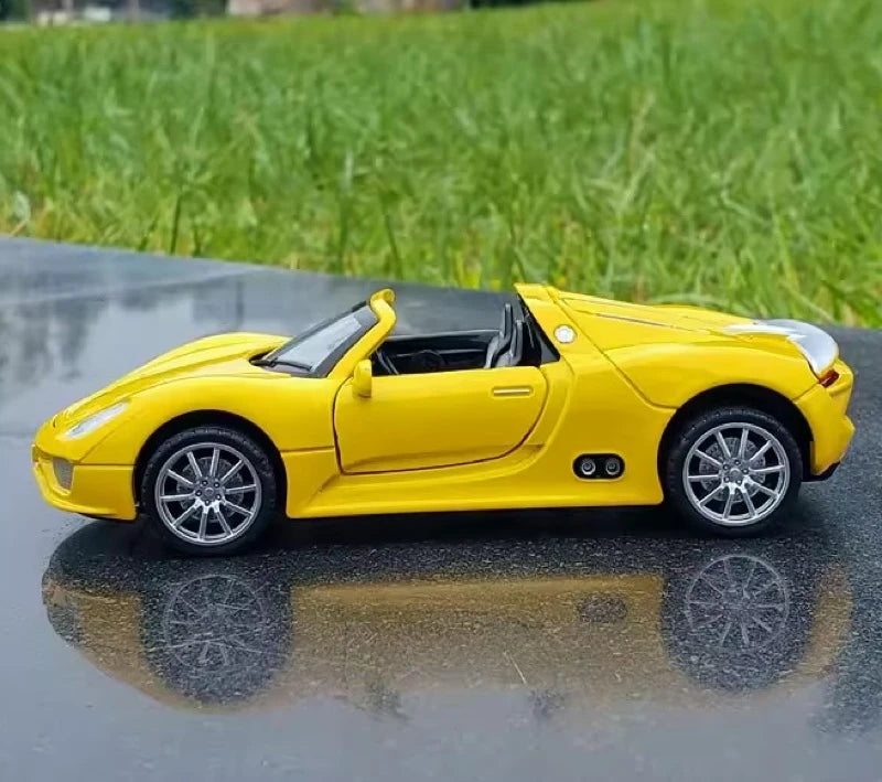 [TOY] 1:32 Porsche 2010 918 Spyder Yellow Model Car Die-Cast