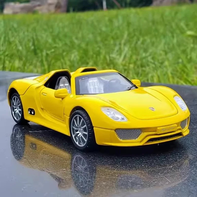 [TOY] 1:32 Porsche 2010 918 Spyder Yellow Model Car Die-Cast