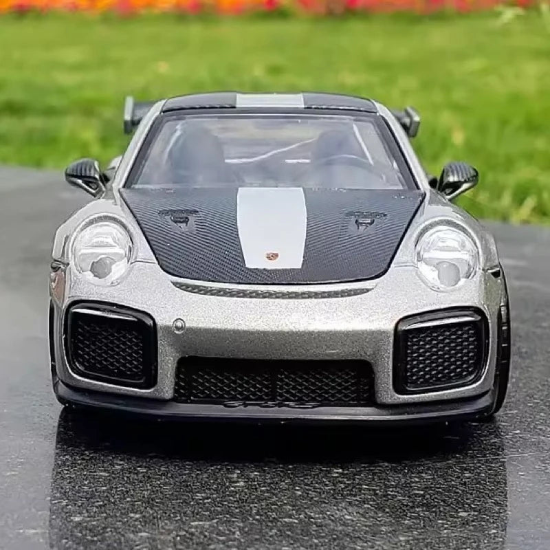 [TOY] 1:32 Porsche 2018 911 GT2 RS Silver Model Car Die-Cast