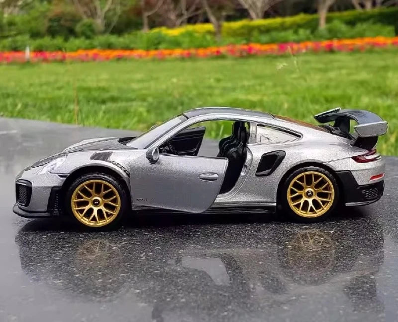 [TOY] 1:32 Porsche 2018 911 GT2 RS Silver Model Car Die-Cast