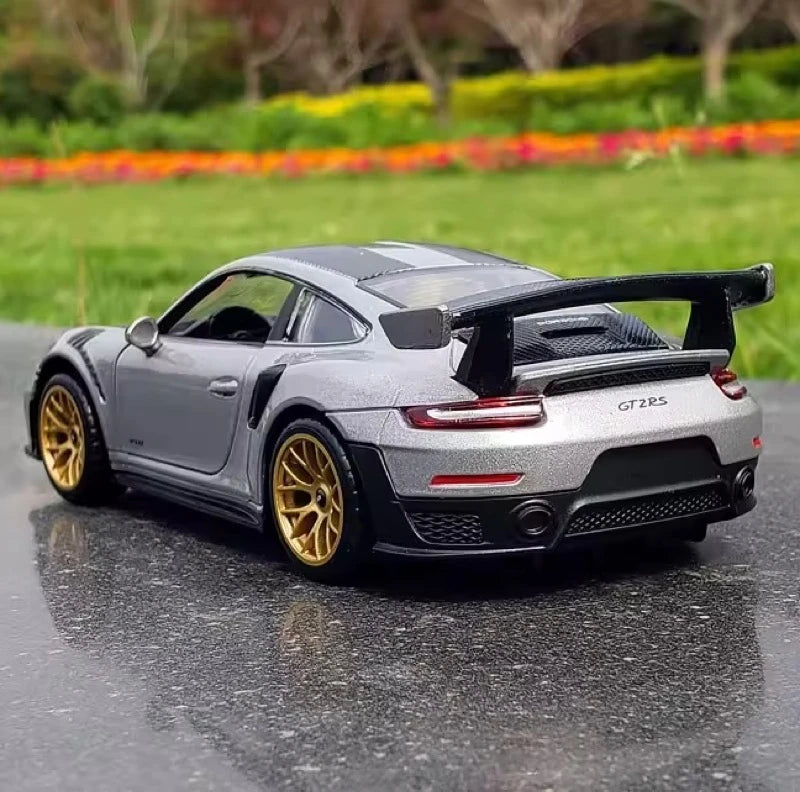 [TOY] 1:32 Porsche 2018 911 GT2 RS Silver Model Car Die-Cast