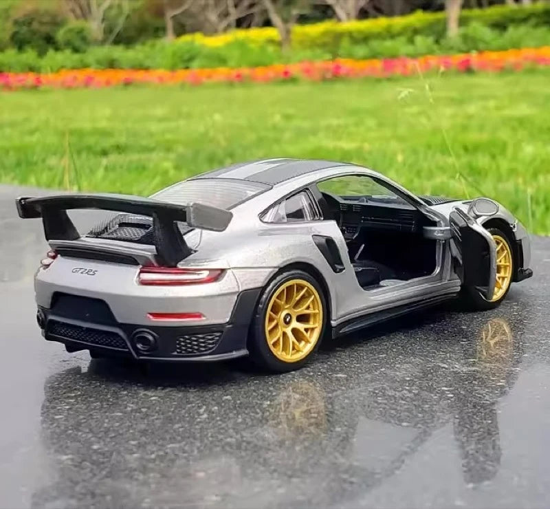 [TOY] 1:32 Porsche 2018 911 GT2 RS Silver Model Car Die-Cast
