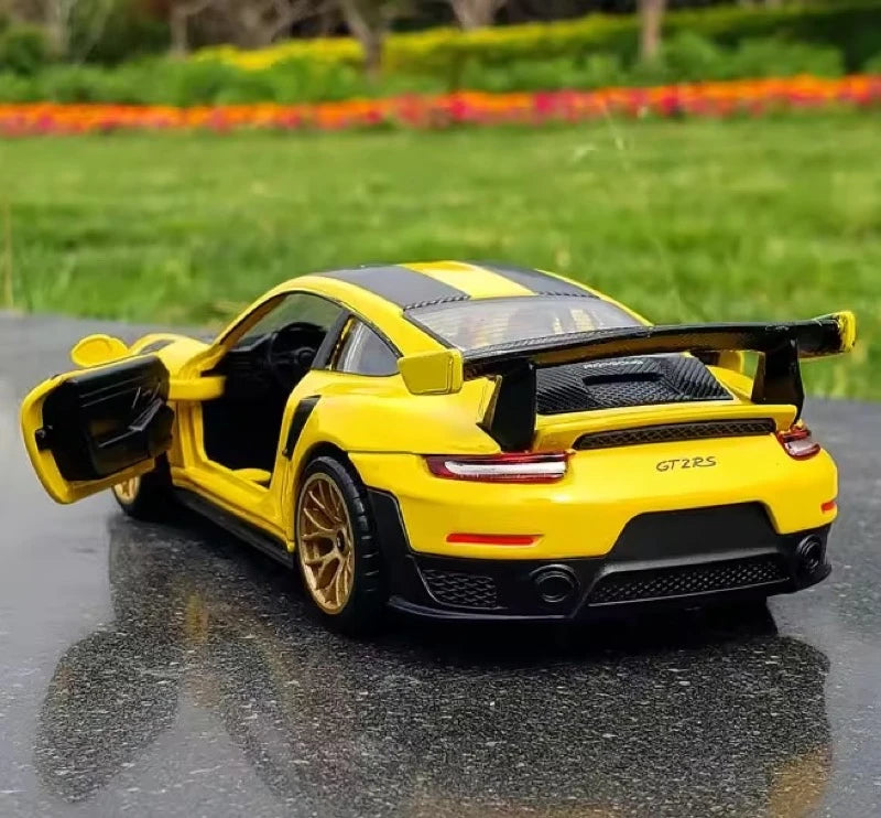 [TOY] 1:32 Porsche 2018 911 GT2 RS Yellow Model Car Die-Cast