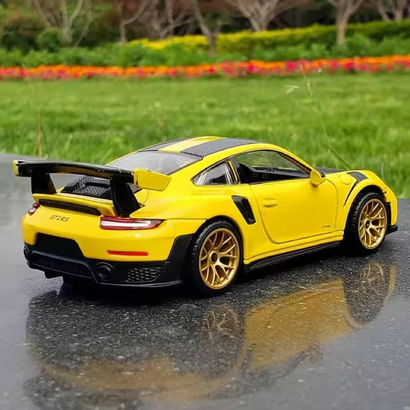 [TOY] 1:32 Porsche 2018 911 GT2 RS Yellow Model Car Die-Cast