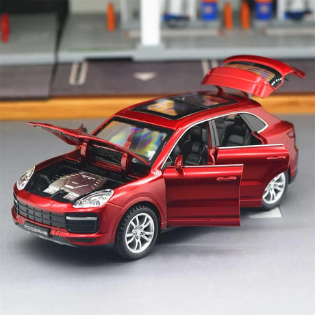 [TOY] 1:32 Porsche 2018 Cayenne Turbo röd modellbil Die-Cast