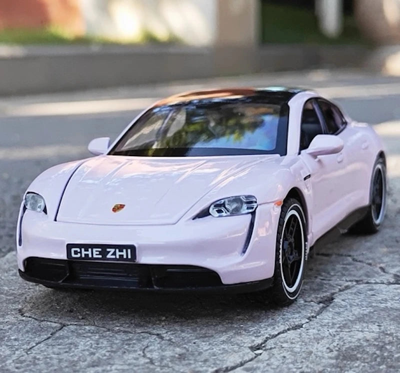 [TOY] 1:32 Porsche 2019 Taycan rosa modellino di auto Die-Cast