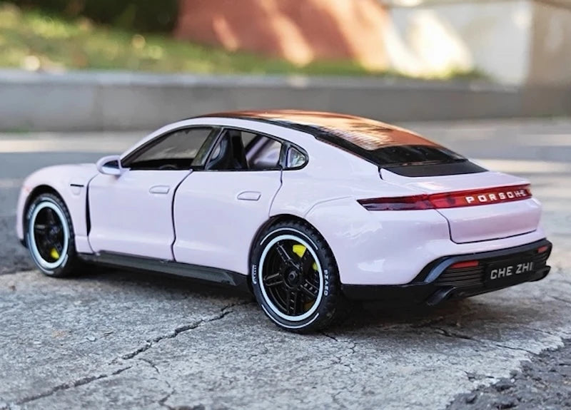 [TOY] 1:32 Porsche 2019 Taycan rosa modellino di auto Die-Cast