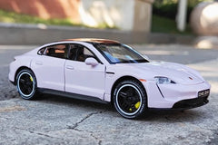 [TOY] 1:32 Porsche 2019 Taycan rosa modellino di auto Die-Cast