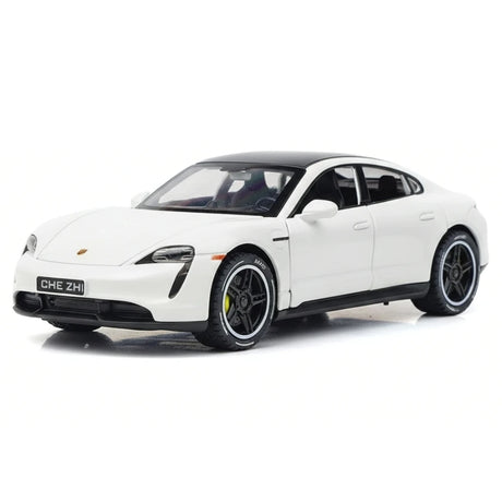[TOY] 1:32 Porsche 2019 Taycan vit modellbil Die-Cast