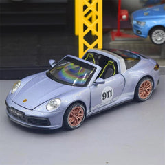 [TOY] 1:32 Porsche 2020 911 922 Targa 4S Cabriolet Gray Model Car Die-Cast