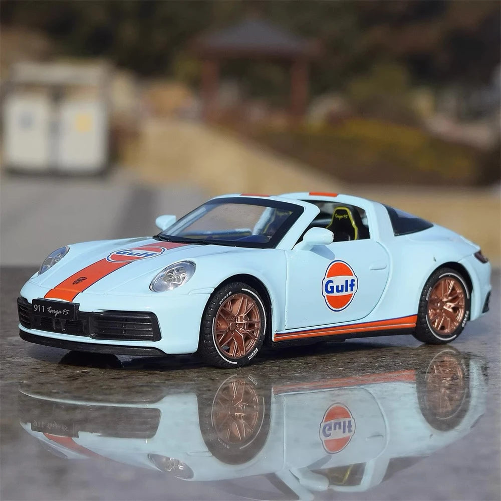 [TOY] 1:32 Porsche 2020 911 922 Targa 4S Cabriolet Gulf Model Car Die-Cast