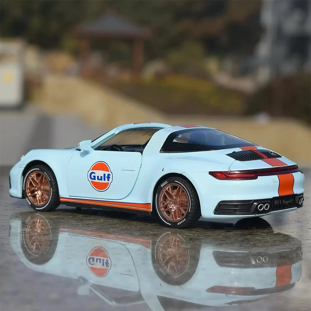 [TOY] 1:32 Porsche 2020 911 922 Targa 4S Cabriolet Gulf モデルカー Die-Cast