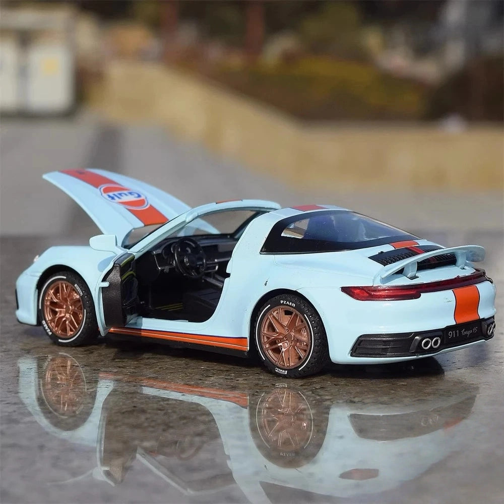 [TOY] 1:32 Porsche 2020 911 922 Targa 4S Cabriolet Gulf モデルカー Die-Cast