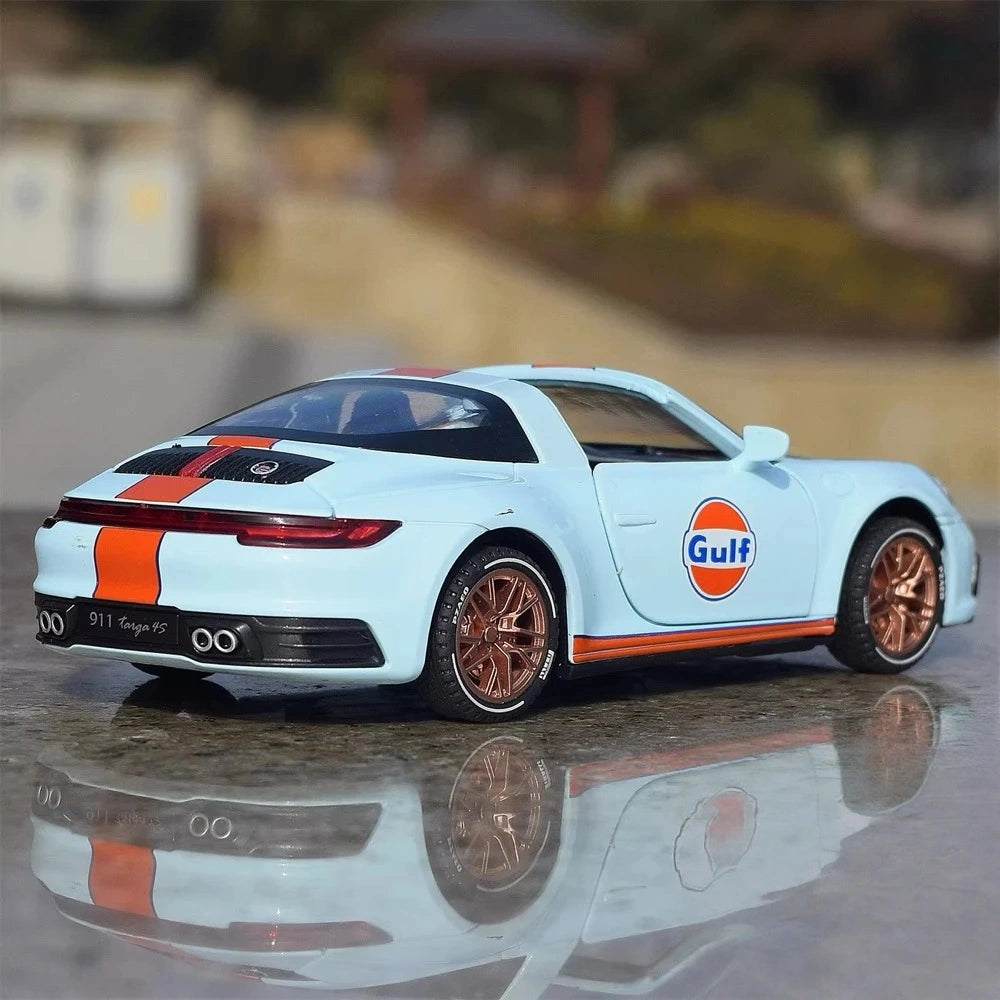 [TOY] 1:32 Porsche 2020 911 922 Targa 4S Cabriolet Gulf Model Car Die-Cast