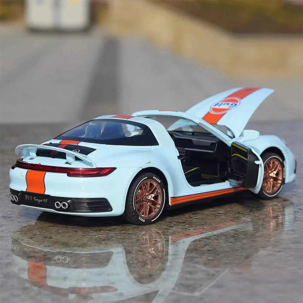 [TOY] 1:32 Porsche 2020 911 922 Targa 4S Cabriolet Gulf Model Car Die-Cast